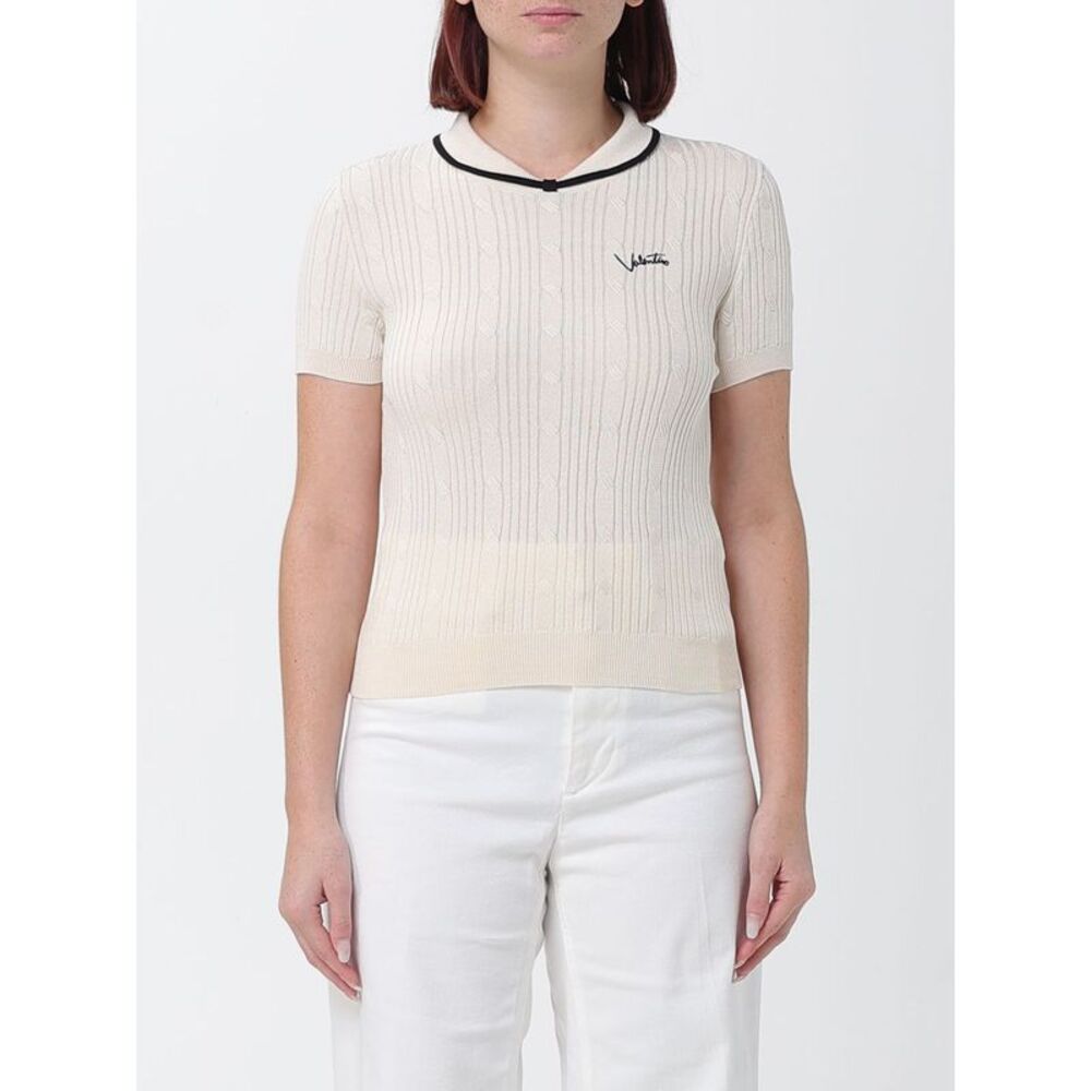 Valentino Garavani Slim Fit Ribbed V-Neck Jumper With Contrast Trims